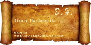 Diera Hortenzia névjegykártya